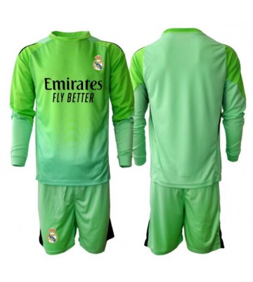 Lacne Dětský Futbalové dres Real Madrid Brankarsky  2025-26 Dlhy Rukáv - Preč (+ trenírky)